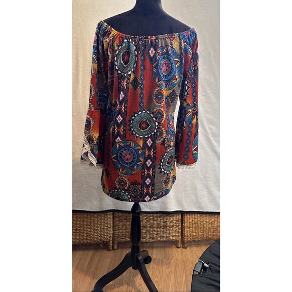 Aztec Tunic Lace Trim Sleeves Whimsigoth Witchcore - Picture 6 of 8